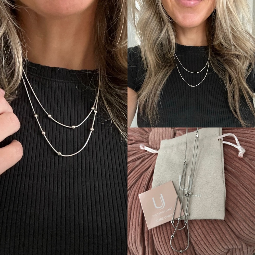 NWT Uncommon James highland necklace silver dust bag layer delicate